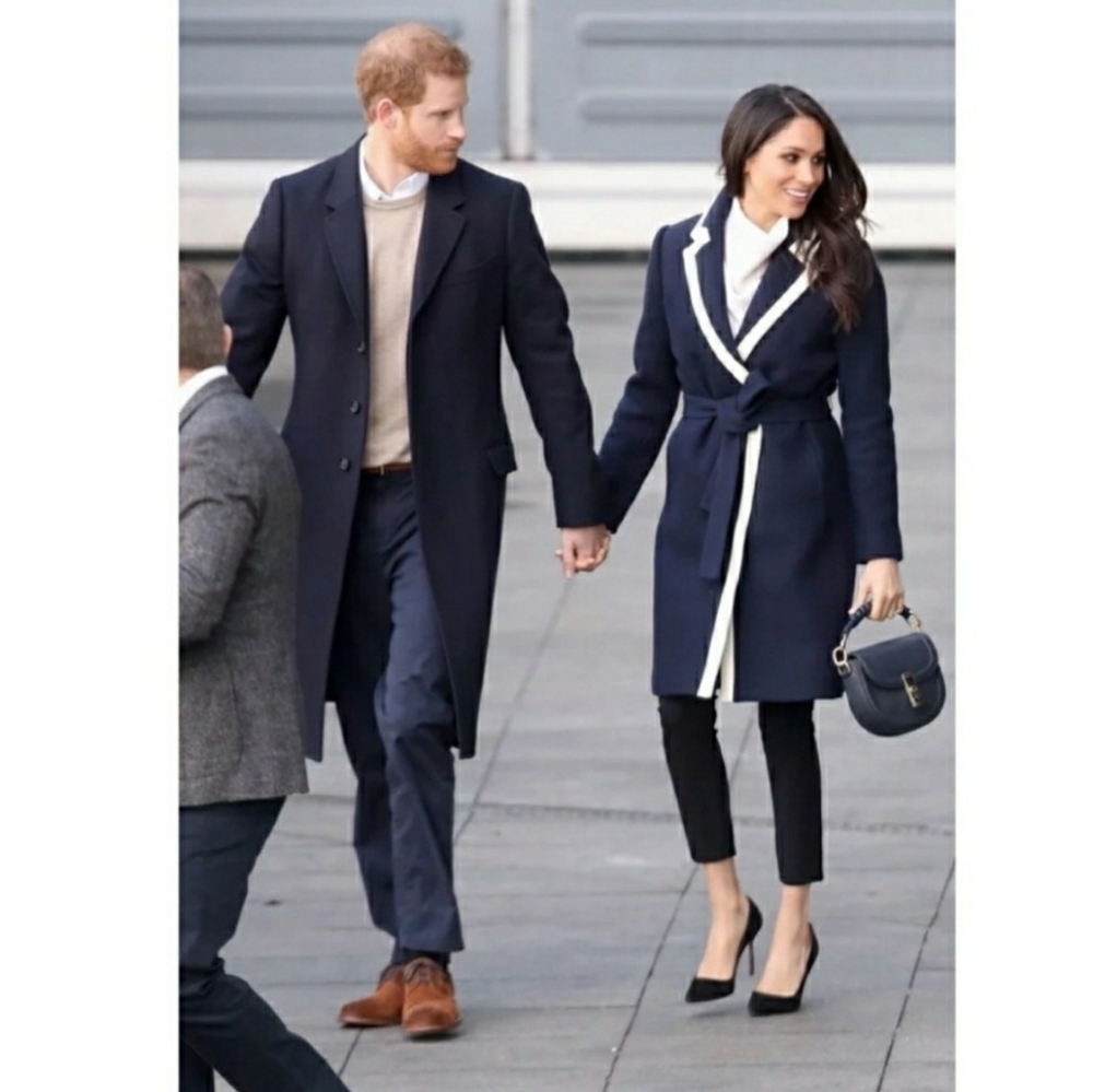 NWT J.Crew Tipped Topcoat in Italian Wool as seen on Meghan Markle Size 6